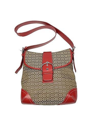 Coach Signature Beige Canvas Shoulder Bag (view 1)