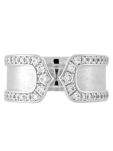 Cartier C2 Silver White Gold Ring Jewelry (view 1)