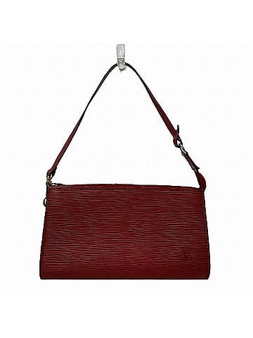 Louis Vuitton Pochette Accessoire Red Leather Clutch Bag (view 1)
