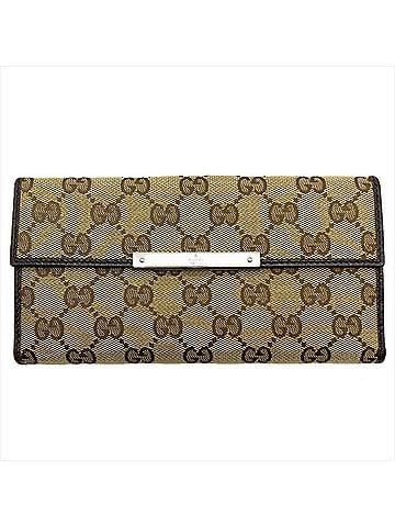 Gucci Continental Beige Canvas Wallet (view 1)