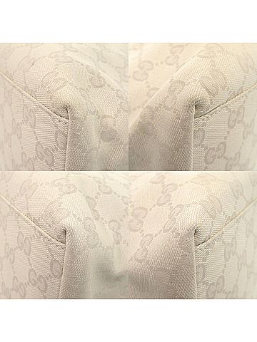 Gucci Sherry White Canvas Tote Bag (view 2)