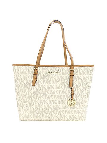 Michael Kors Jet Set White Canvas Tote Bag (view 1)