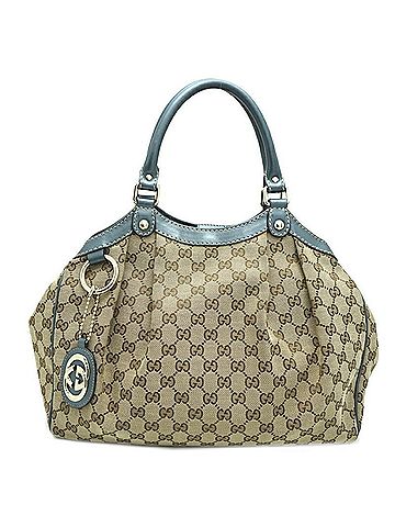Gucci Sukey Brown Canvas Tote Bag (view 1)