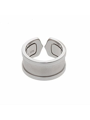 Cartier 2C C2 Silver White Gold Ring Jewelry (view 2)