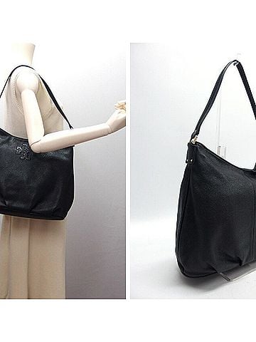 Tory Burch Black Leather Shoulder Bag (view 2)