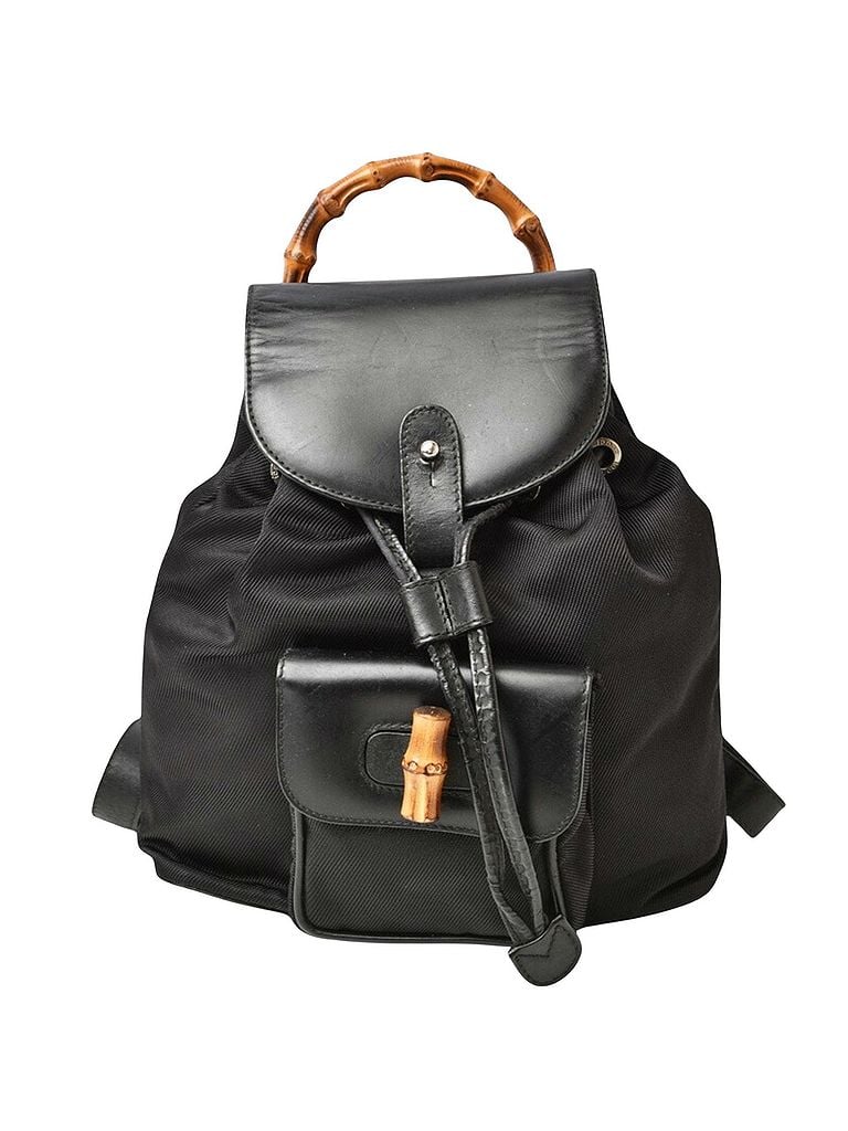 Gucci 100% Leather Solid Black Black Leather Backpack Bag One size - photo 1
