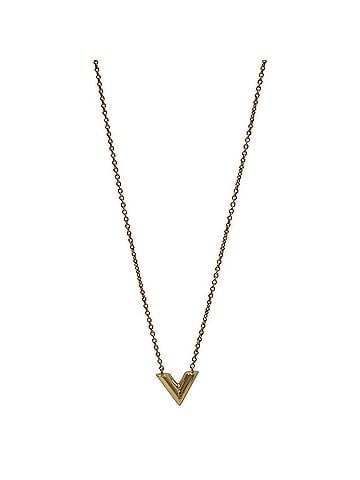 Louis Vuitton Essential V Gold Metal Necklace Jewelry (view 2)