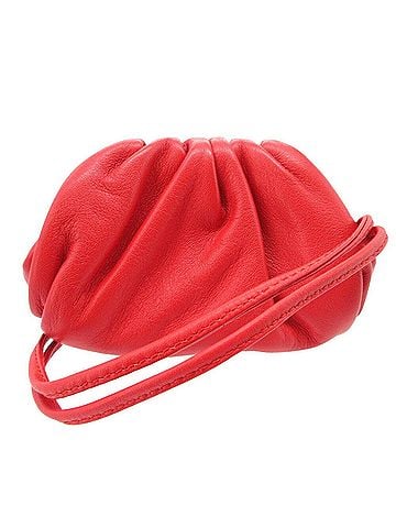 Bottega Veneta The Pouch Red Leather Clutch Bag (view 1)