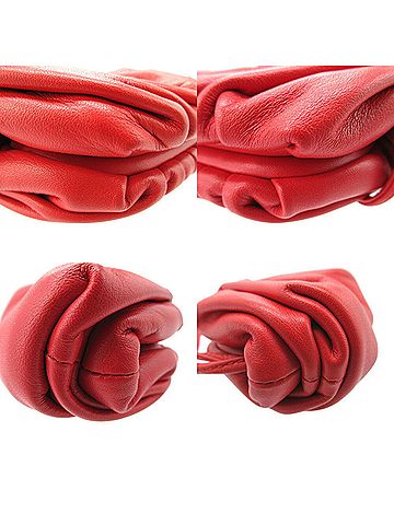 Bottega Veneta The Pouch Red Leather Clutch Bag (view 2)
