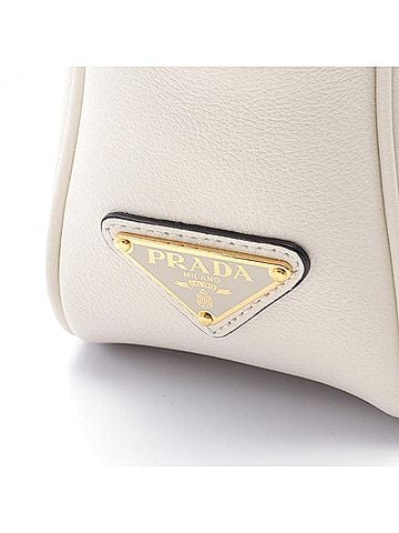 Prada White Leather Shopper Bag (view 2)