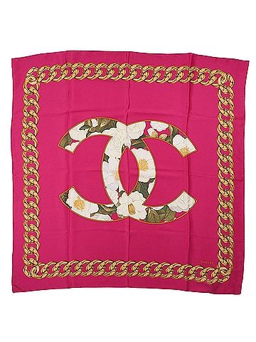 Chanel Pink Silk Scarf (view 1)