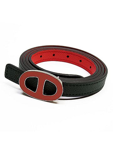 Hermès Chaine D'ancre Black Leather Belt (view 1)