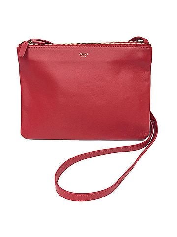 Céline Trio Red Leather Clutch Bag (view 1)