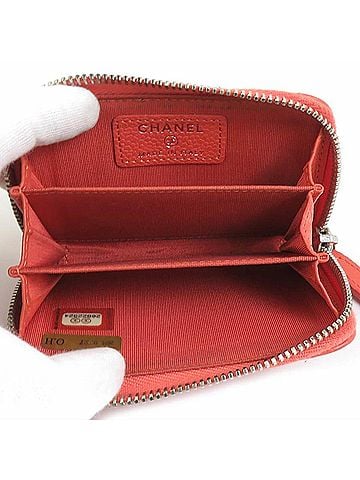 Chanel Red Leather Wallet (view 2)