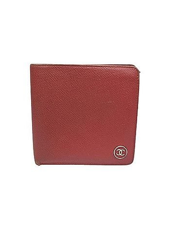Chanel Coco Mark Red Leather Wallet (view 1)