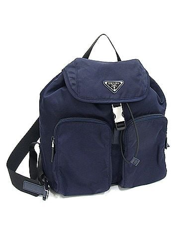 Prada Navy Synthetic Backpack Bag (view 1)