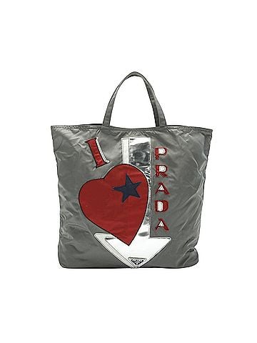 Prada Grey Synthetic Tote Bag (view 1)