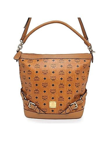 MCM Visetos Brown Leather Handbag (view 1)