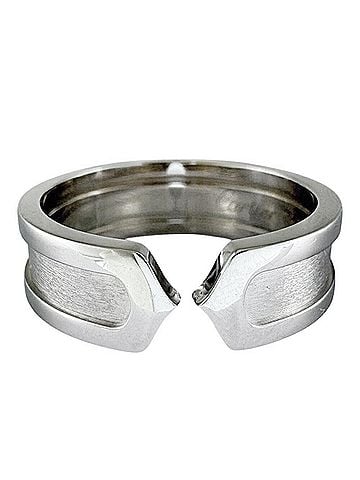 Cartier C2 Silver White Gold Ring Jewelry (view 2)