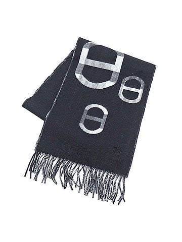 Hermès Chaine D'ancre Black Cashmere Scarf (view 1)