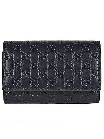 Gucci Micro ssima Navy Leather Wallet (view 1)