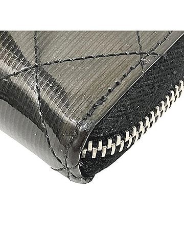 Chanel Zip Around Wallet Black Patent Leather Wallet (view 2)