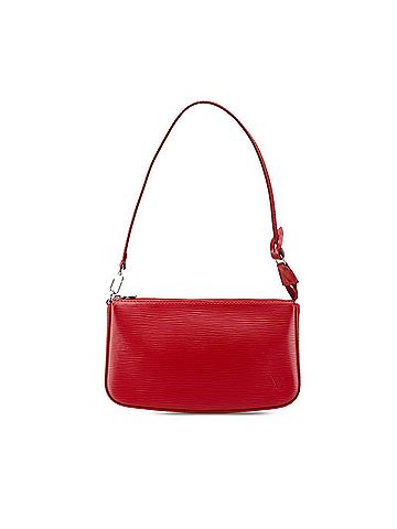 Louis Vuitton Pochette Accessoire Red Leather Clutch Bag (view 1)