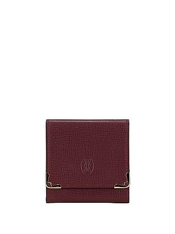 Cartier Must De  Burgundy Leather Wallet (view 1)