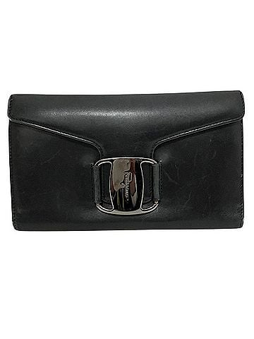 Salvatore Ferragamo Vara Black Leather Wallet (view 1)