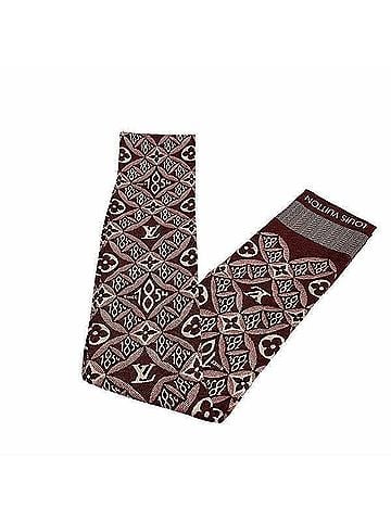 Louis Vuitton Burgundy Silk Scarf (view 1)