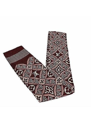 Louis Vuitton Burgundy Silk Scarf (view 2)