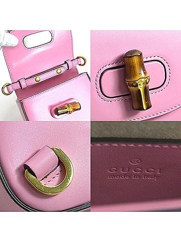 Gucci Bamboo Pink Leather Shopper Bag (view 2)