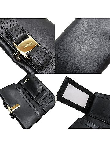 Salvatore Ferragamo Vara Black Leather Wallet (view 2)