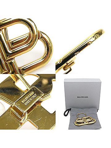 Balenciaga Bb Logo Gold Metal Wallet (view 2)