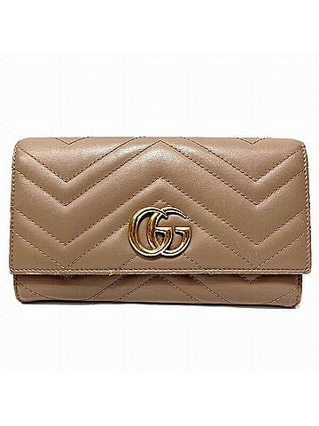Gucci Marmont Beige Leather Wallet (view 1)