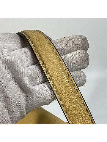 Céline Yellow Leather Shopper Bag (view 2)