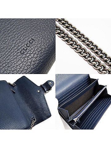 Gucci Dionysus Navy Leather Wallet (view 2)