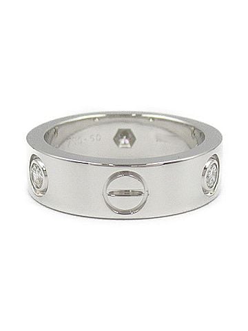 Cartier Love Silver White Gold Ring Jewelry (view 2)