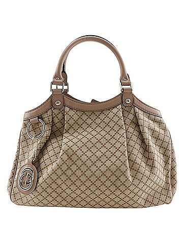 Gucci Sukey Brown Canvas Tote Bag (view 1)