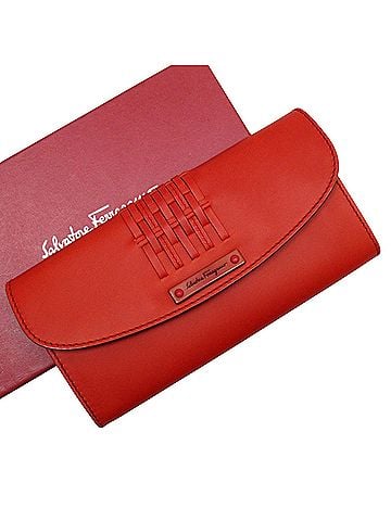 Salvatore Ferragamo Red Leather Wallet (view 1)