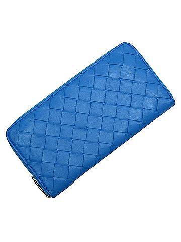 Bottega Veneta Blue Leather Wallet (view 1)