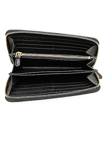 Prada Round Zipper Black Leather Wallet (view 2)