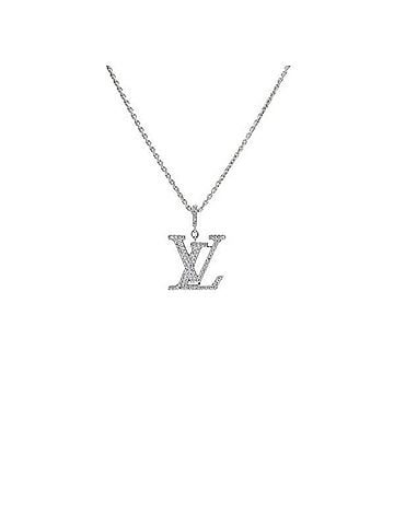 Louis Vuitton Lv Initiales Silver White Gold Necklace Jewelry (view 1)