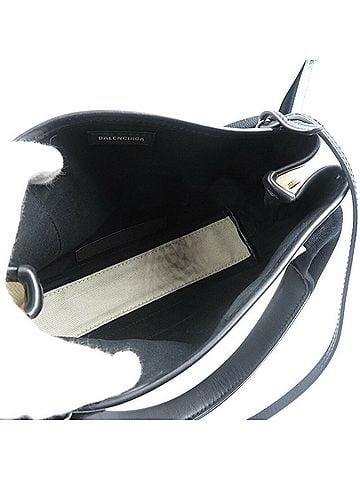 Balenciaga Navy Cabas White Canvas Shoulder Bag (view 2)