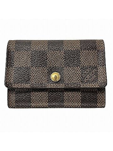 Louis Vuitton Porte Monnaie Plat Brown Canvas Wallet (view 1)