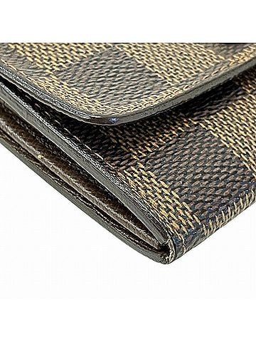 Louis Vuitton Porte Monnaie Plat Brown Canvas Wallet (view 2)