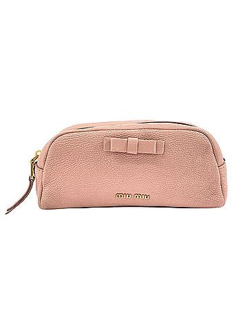 Miu Miu Pink Leather Clutch Bag (view 1)