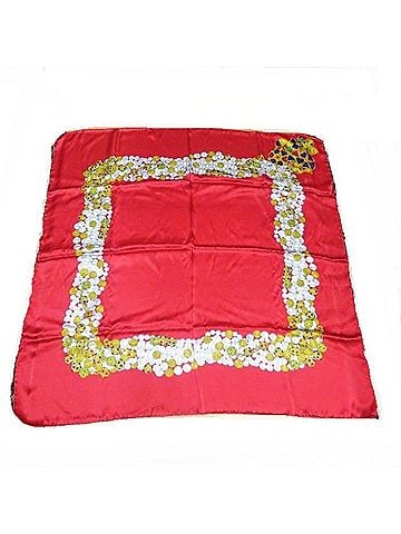 Chanel Red Silk Scarf (view 1)