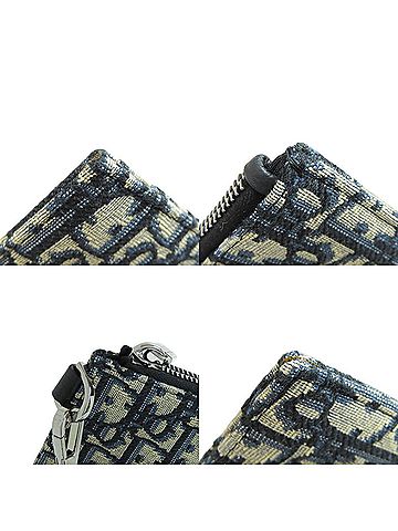 Dior Trotter Navy Canvas Clutch Bag (view 2)