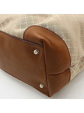 Gucci Diamante Beige Canvas Tote Bag (view 2)